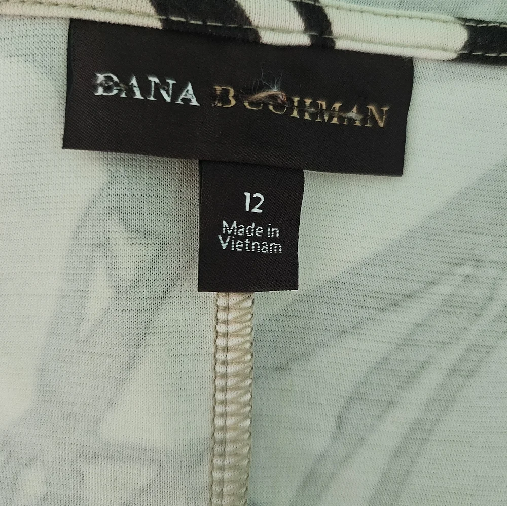 Dana Buchman Black and Cream Abstract Midi Dress Women's Size 12